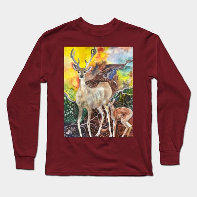 Patricia's Deer Long Sleeve T-Shirt by Cwang